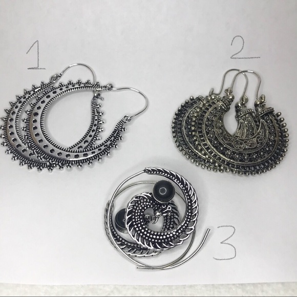 Bohemian Silver Earrings - Picture 2 of 7